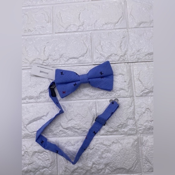 Skinny Tie Madness - Men’s Bow Tie Blue Multicolor Animal Print SKM858 - Picture 3 of 7